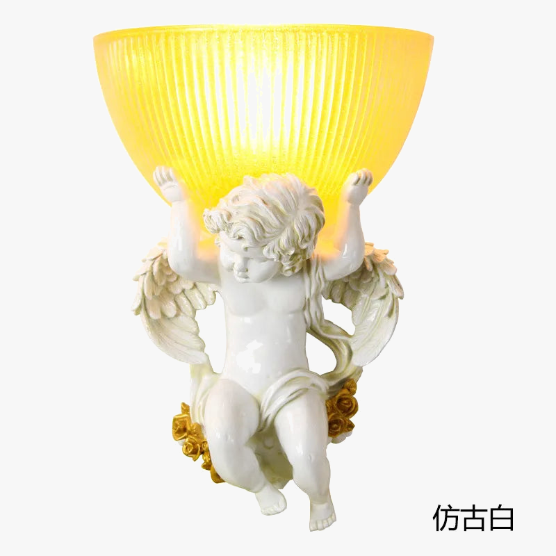 applique murale en résine d'art européen ange led