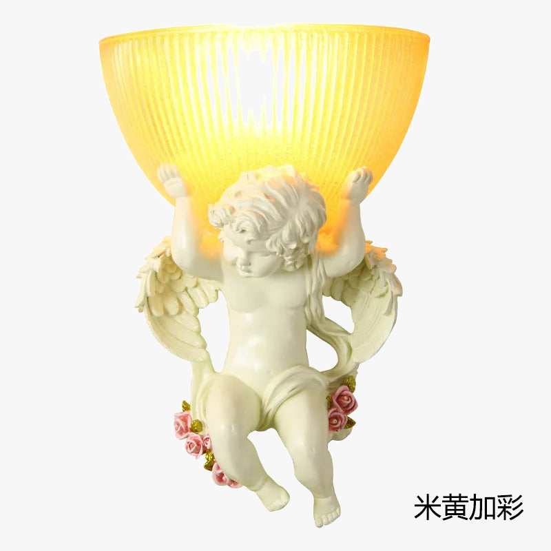 applique murale en résine d'art européen ange led
