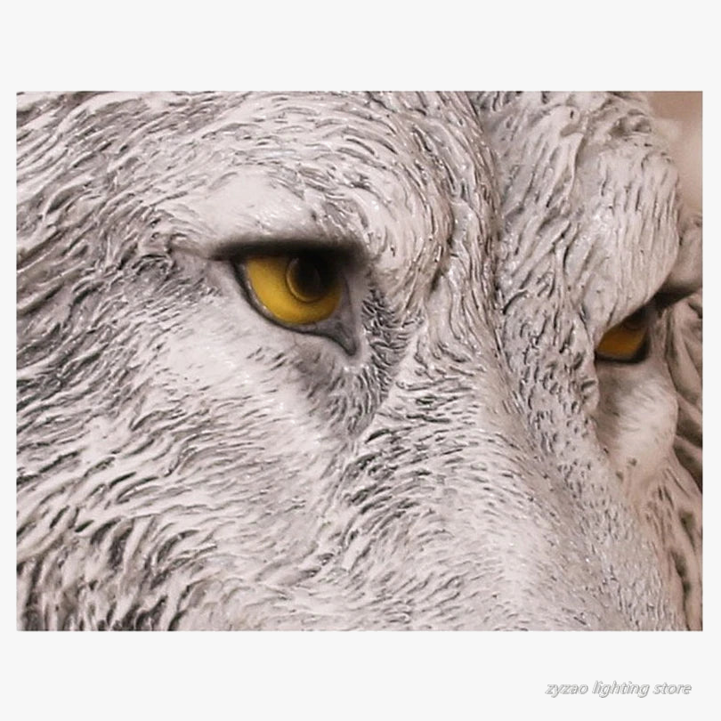 applique murale en résine tête de loup pour décoration intérieure
