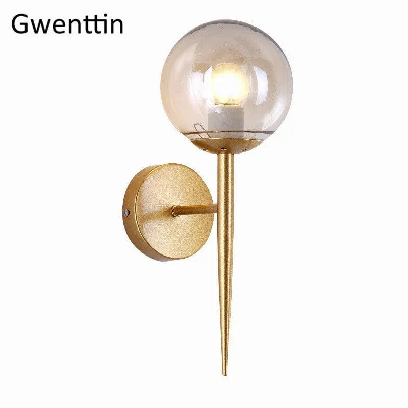 applique murale en verre boule éclairage led design nordique moderne