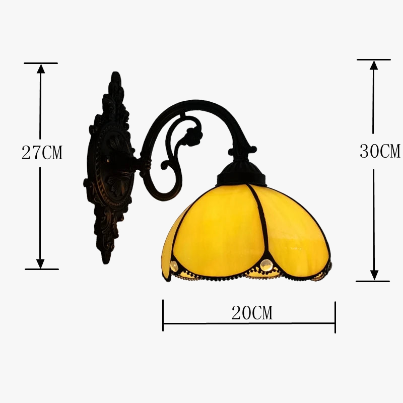applique murale en verre courbé style méditerranéen pour intérieur chaleureux