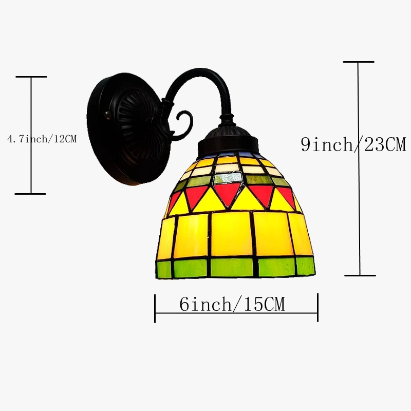applique murale en verre teinté style européen avec éclairage LED