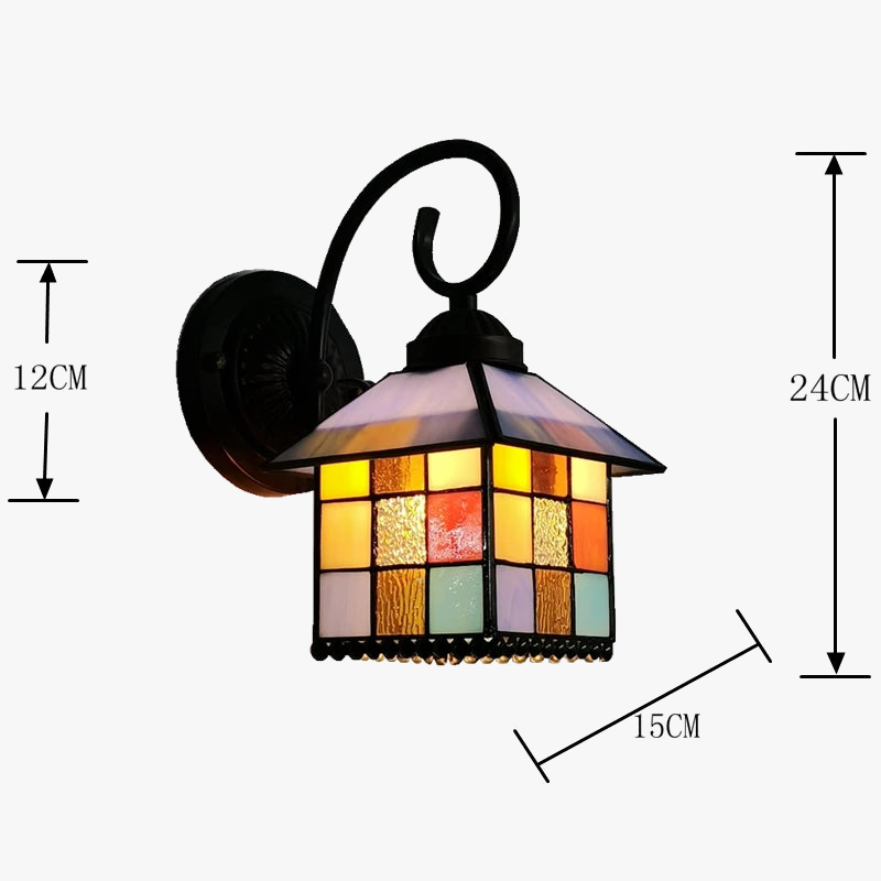 applique murale en vitrail style tiffany pour décor intérieur élégant