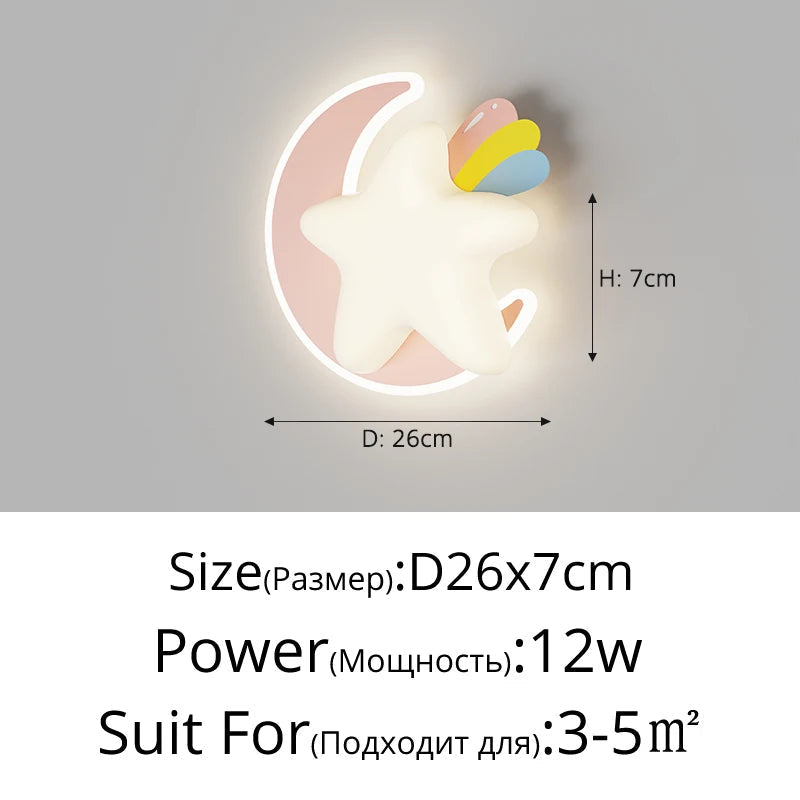 applique murale enfant design étoile princesse pour chambre à coucher