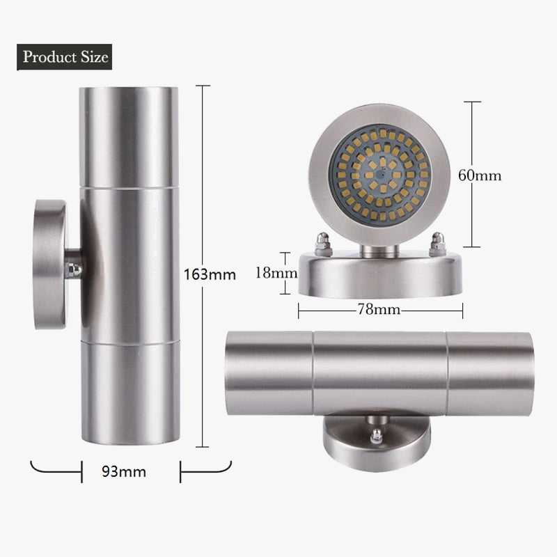 applique murale extérieure en acier inoxydable étanche moderne pour jardin