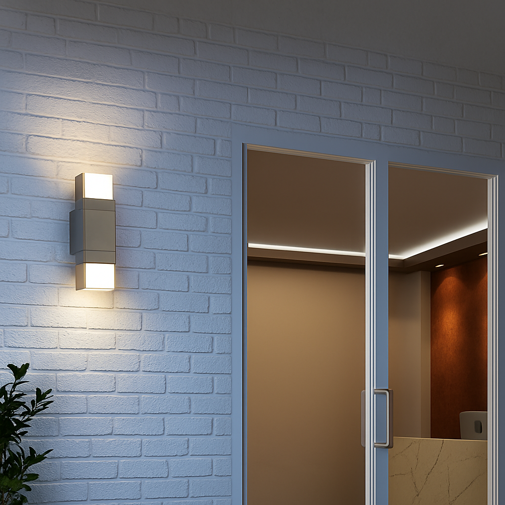 applique murale extérieure en aluminium avec capteur pir étanche minimaliste
