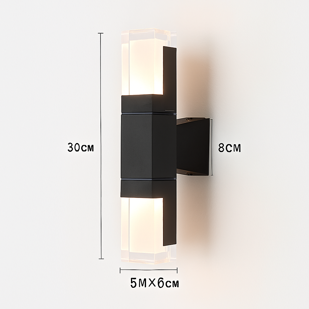 applique murale extérieure en aluminium avec capteur pir étanche minimaliste