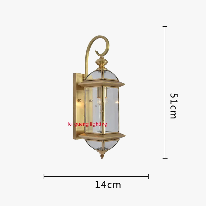 applique murale extérieure en cuivre rétro pour jardin et balcon
