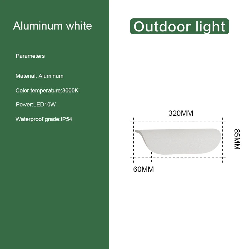 Applique murale extérieure extérieure IP65 étanche LED luminaires muraux finition blanche lumière en aluminium pour porte d'entrée de porche