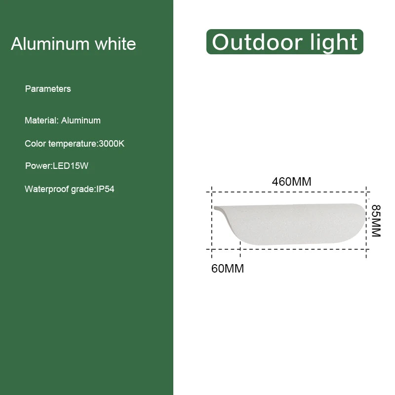 Applique murale extérieure extérieure IP65 étanche LED luminaires muraux finition blanche lumière en aluminium pour porte d'entrée de porche