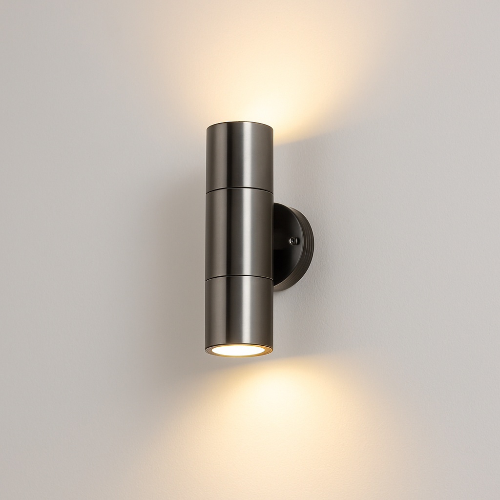 applique murale extérieure à led en acier inoxydable étanche à deux lumières
