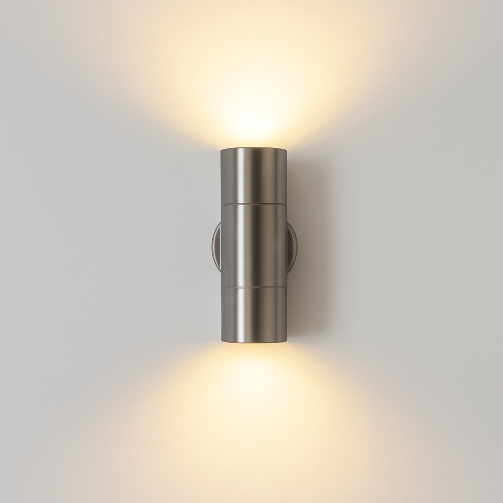 applique murale extérieure à led en acier inoxydable étanche à deux lumières