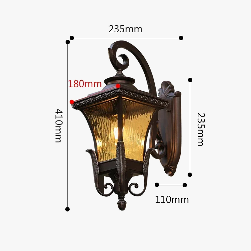 applique murale extérieure rétro pour éclairage décoratif de jardin