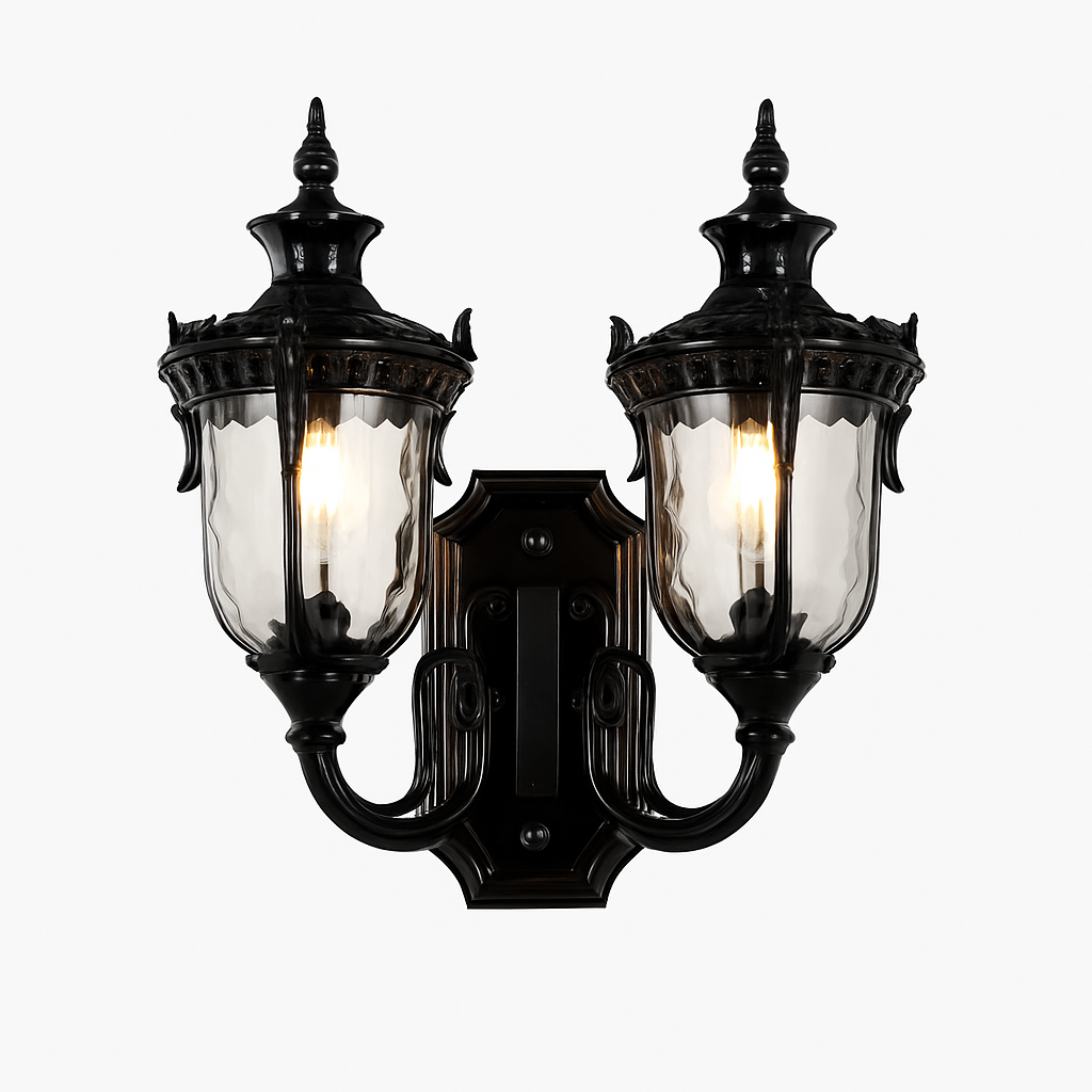 applique murale extérieure étanche double tête style européen rétro