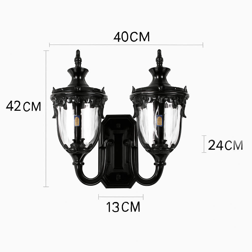 applique murale extérieure étanche double tête style européen rétro