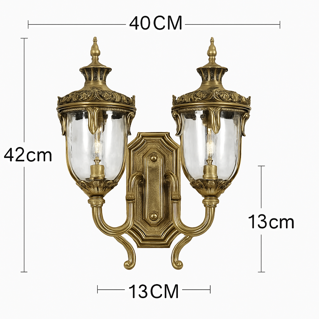 applique murale extérieure étanche double tête style européen rétro