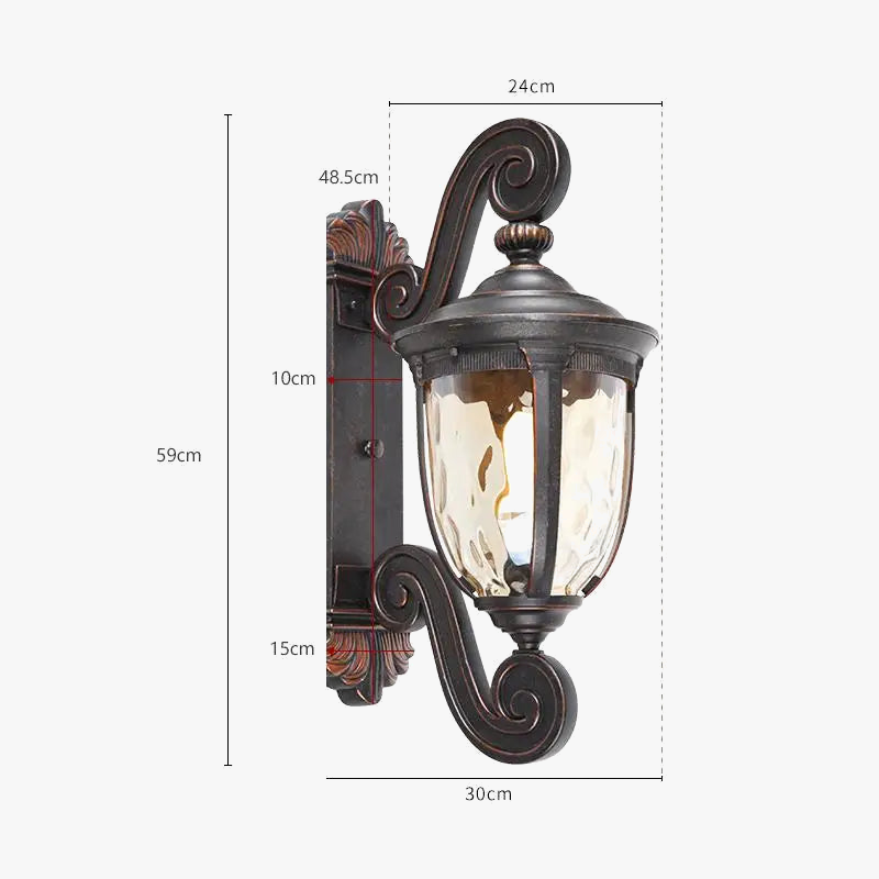 applique murale extérieure étanche à lumière led vintage en aluminium