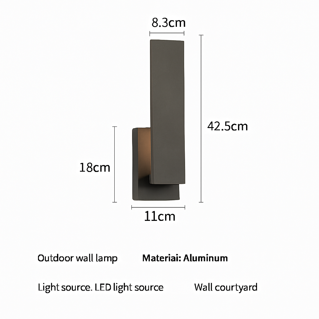 applique murale extérieure étanche moderne en aluminium pour balcon