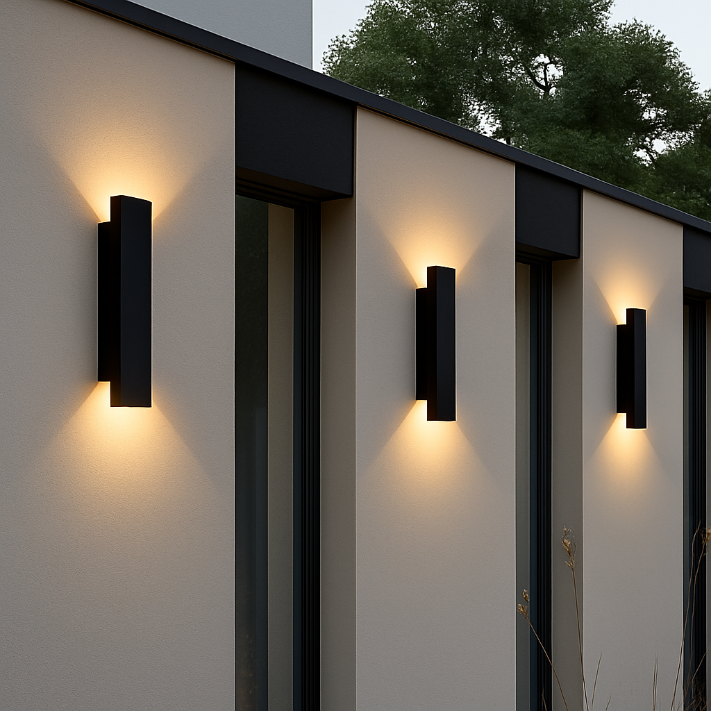 Applique murale extérieures imperméables bande aluminium appliques murales 18W LED noir applique chambre extérieur luminaires extérieurs