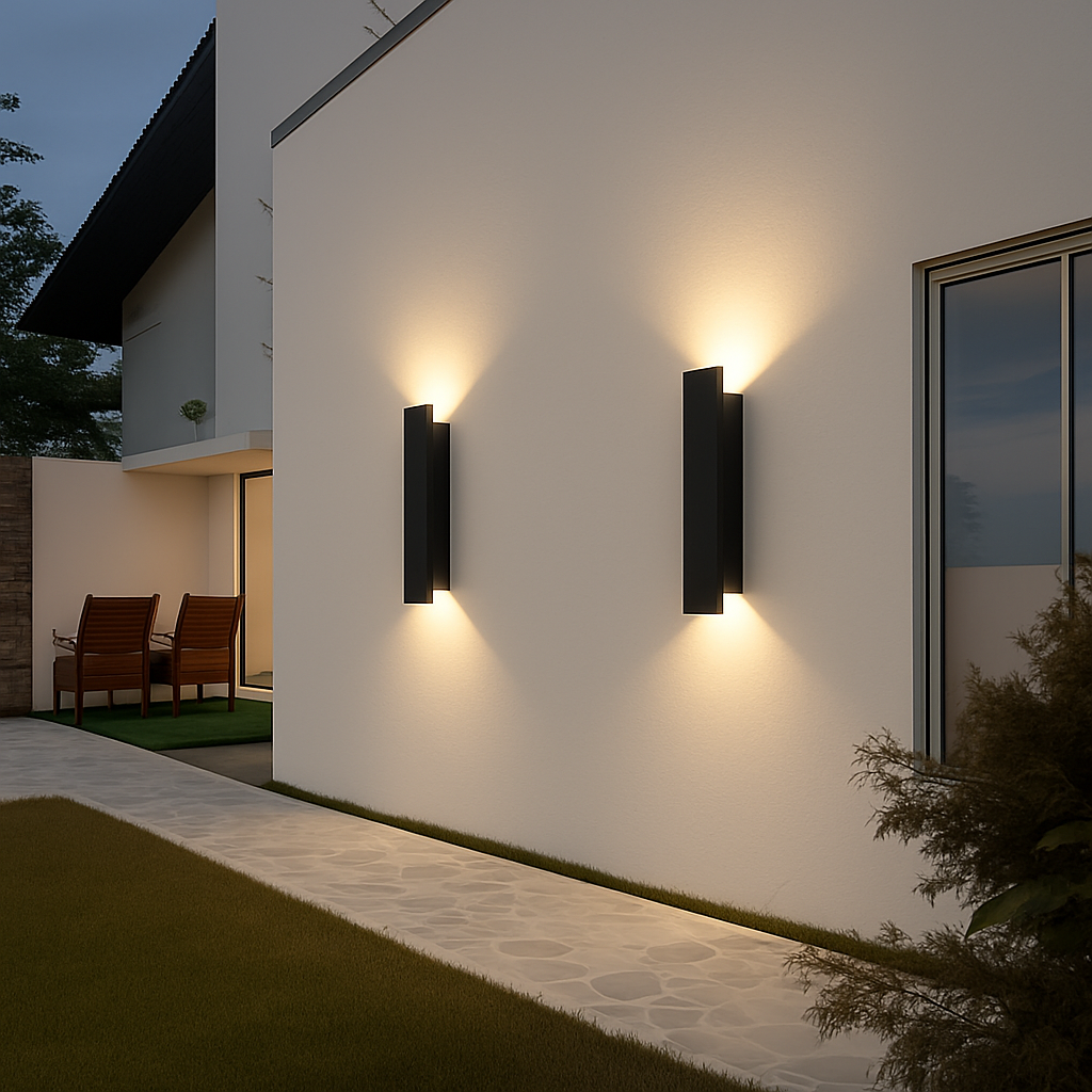 Applique murale extérieures imperméables bande aluminium appliques murales 18W LED noir applique chambre extérieur luminaires extérieurs