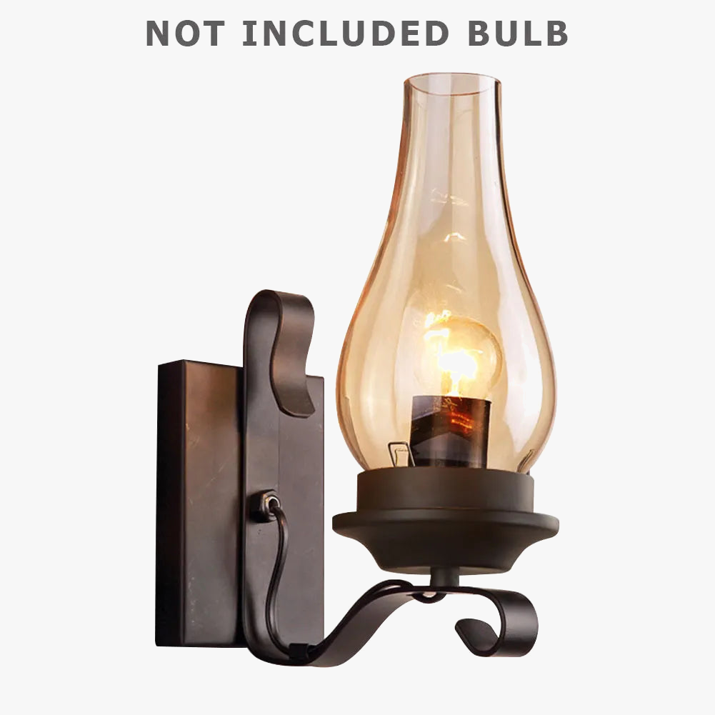 Applique murale fer rétro industriel Led loft nuit