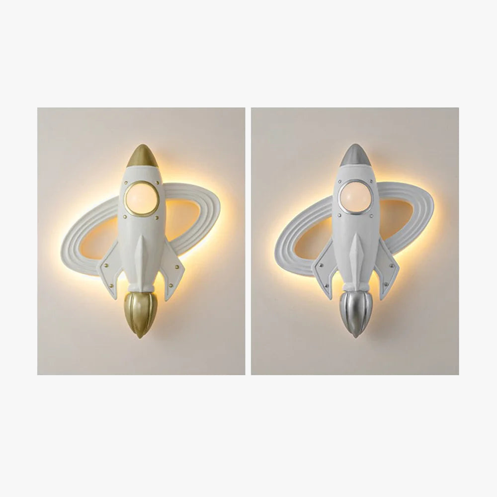 applique murale fusée spatiale led pour chambre enfant avec télécommande