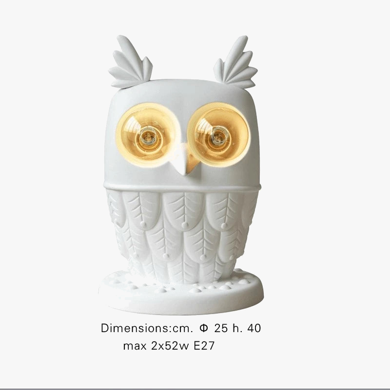 applique murale hibou créative en résine à LED
