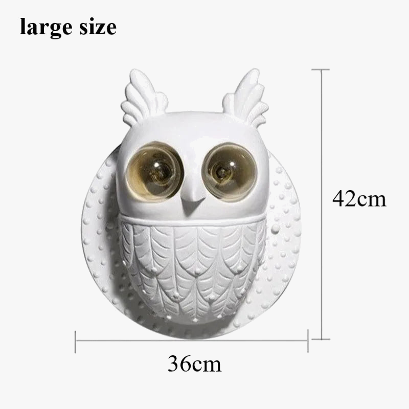 applique murale hibou en résine pour décoration intérieure