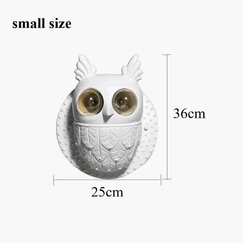 applique murale hibou en résine pour décoration intérieure
