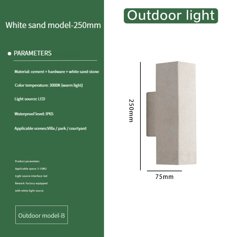 applique murale industrielle en béton étanche double tête led