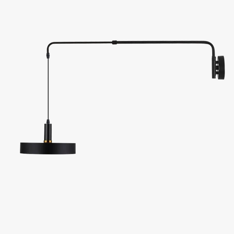 applique murale industrielle télescopique design minimaliste en métal noir