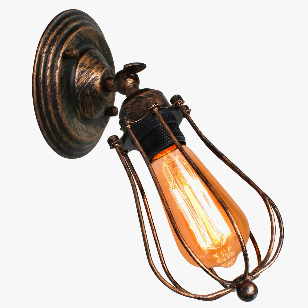 applique murale industrielle vintage avec abat-jour réglable et led