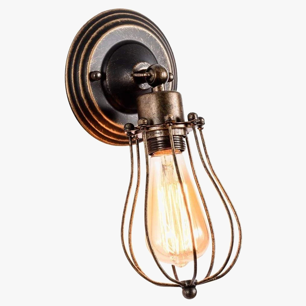 applique murale industrielle vintage avec abat-jour réglable et led