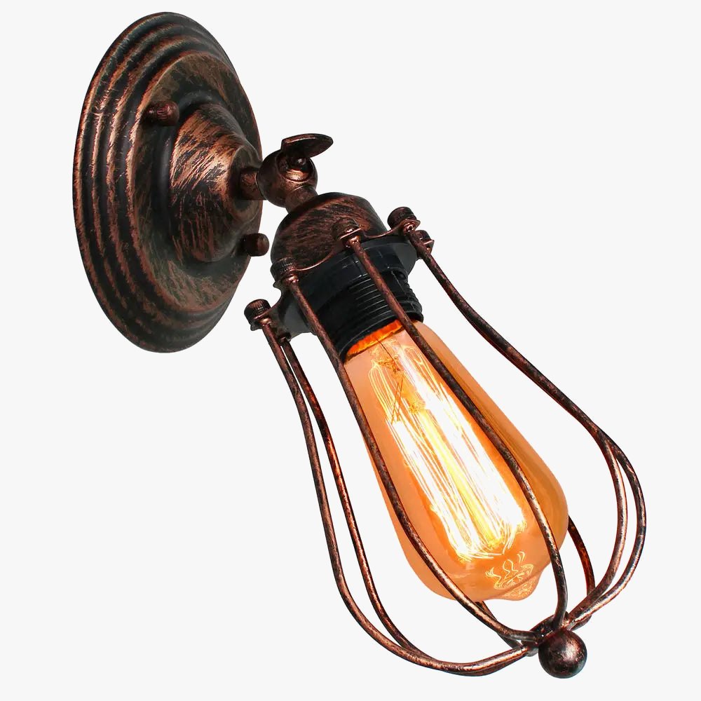applique murale industrielle vintage avec abat-jour réglable et led