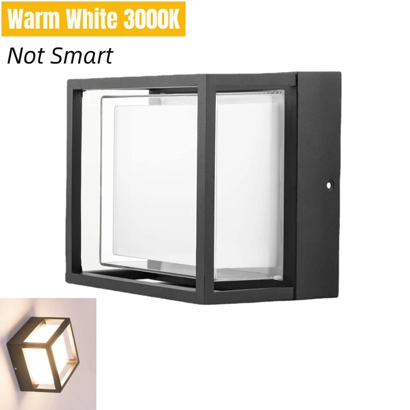 Applique murale intelligentes d'extérieur Tuya Wifi LED 10W Cube RGB App applique à intensité variable étanche jardin Alexa Google maison applique murale AC85-265V