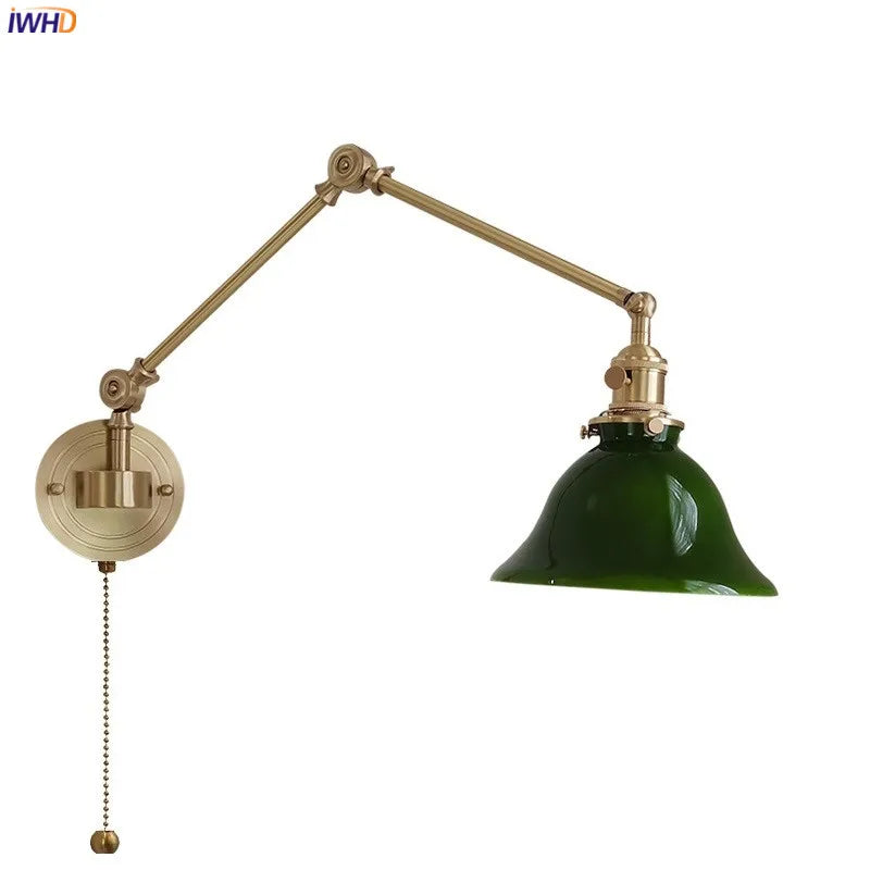 applique murale iwhd en cuivre rotative avec bras long pivotant