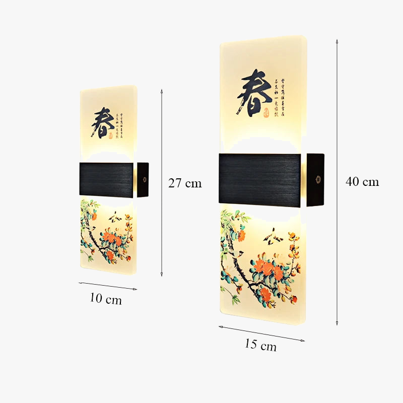 applique murale japonaise en acrylique pour décoration moderne