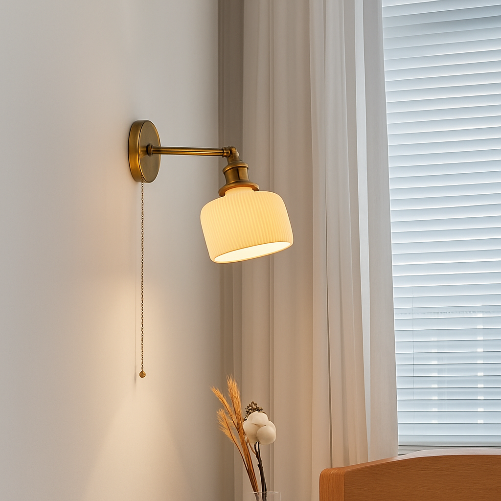 applique murale japonaise en céramique luminaire nordique en laiton