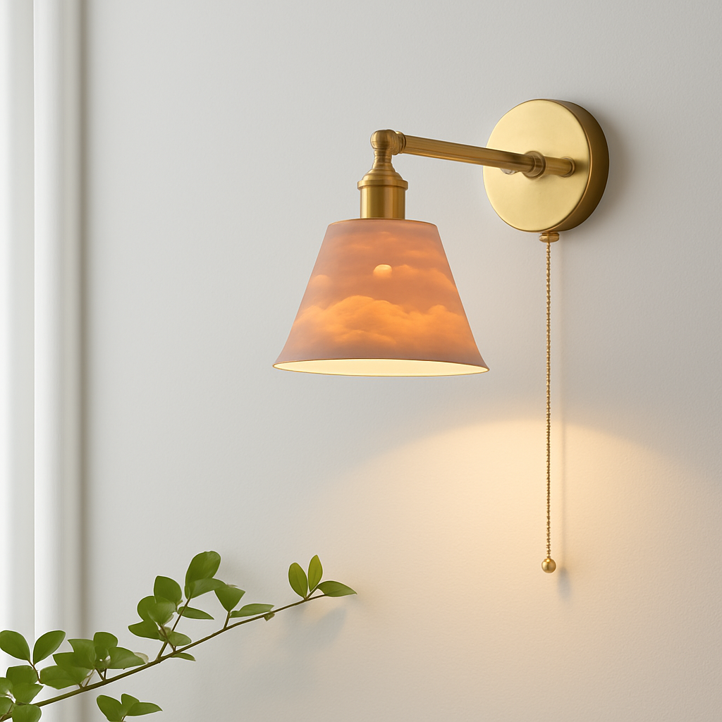 applique murale japonaise en céramique luminaire nordique en laiton