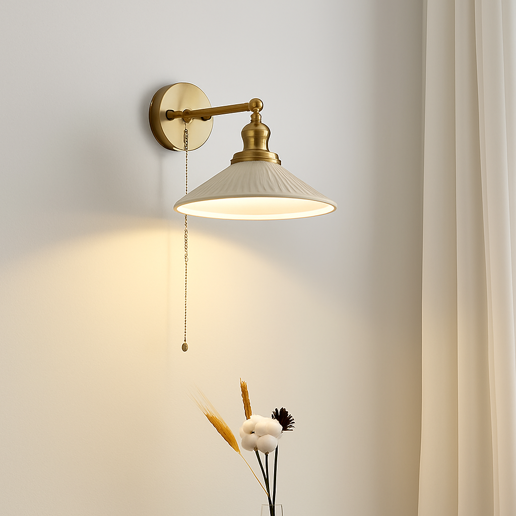 applique murale japonaise en céramique luminaire nordique en laiton