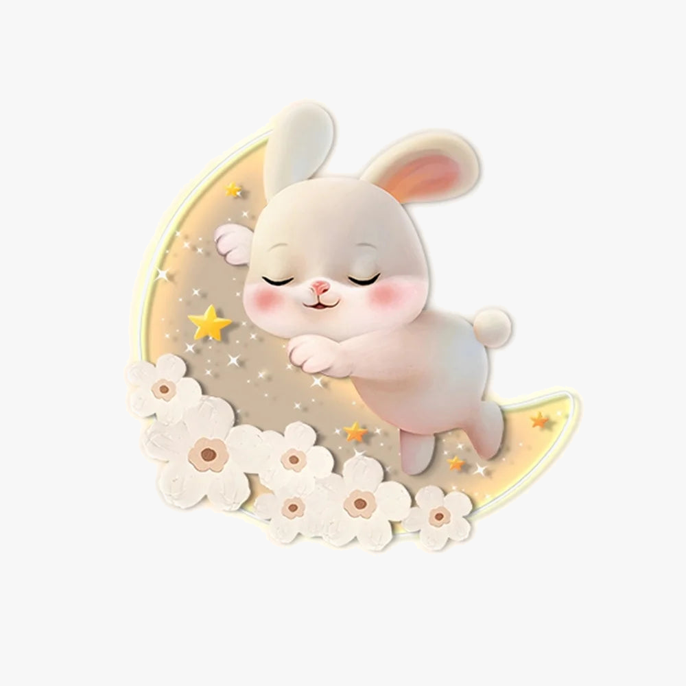 applique murale lapin aux fraises pour chambre d'enfant décorative