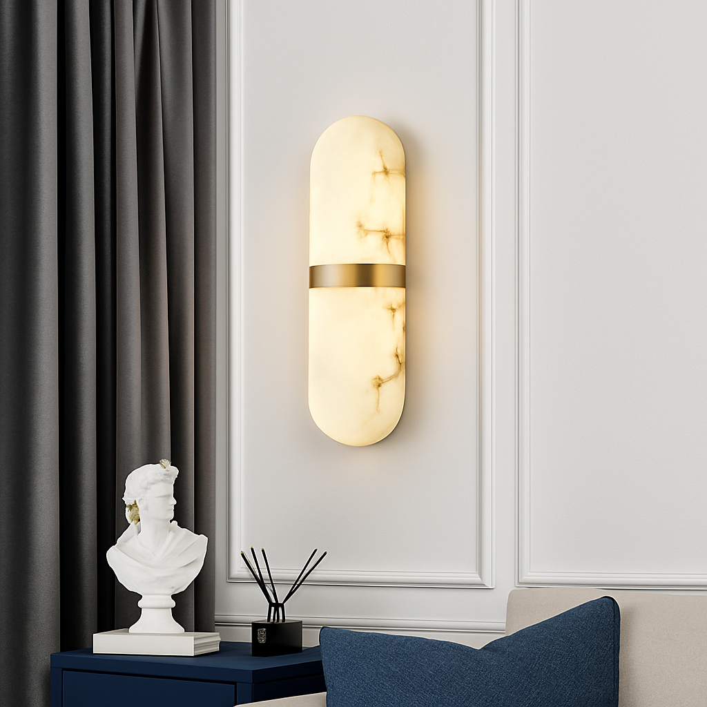 applique murale Led 18W Imitation marbre Semi-cylindre