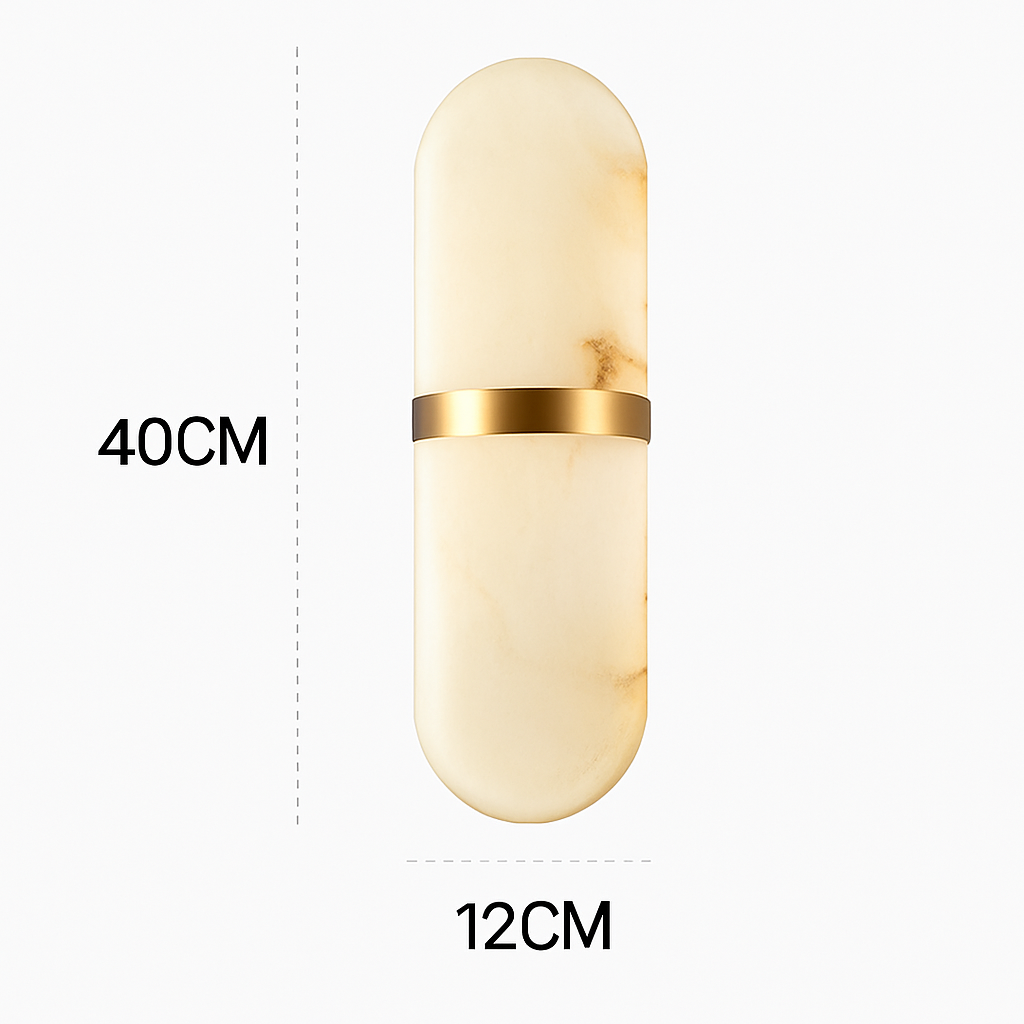 applique murale Led 18W Imitation marbre Semi-cylindre