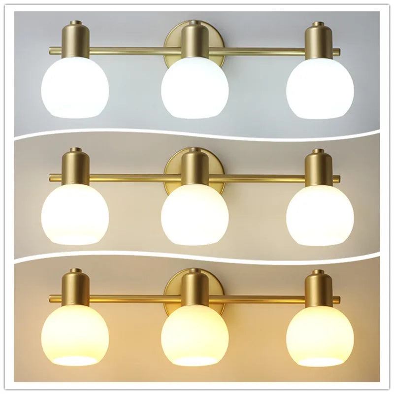 applique murale led 3 têtes lumière chaude/froide/blanc