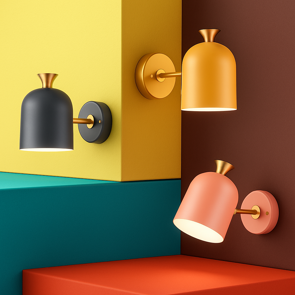 Applique murale LED abat-jour arrondi orientable de couleur Deco