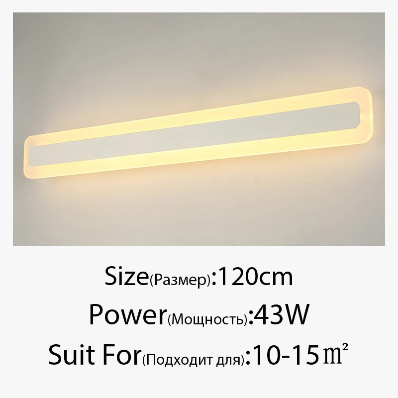 applique murale led acrylique miroir rectangle déco maison