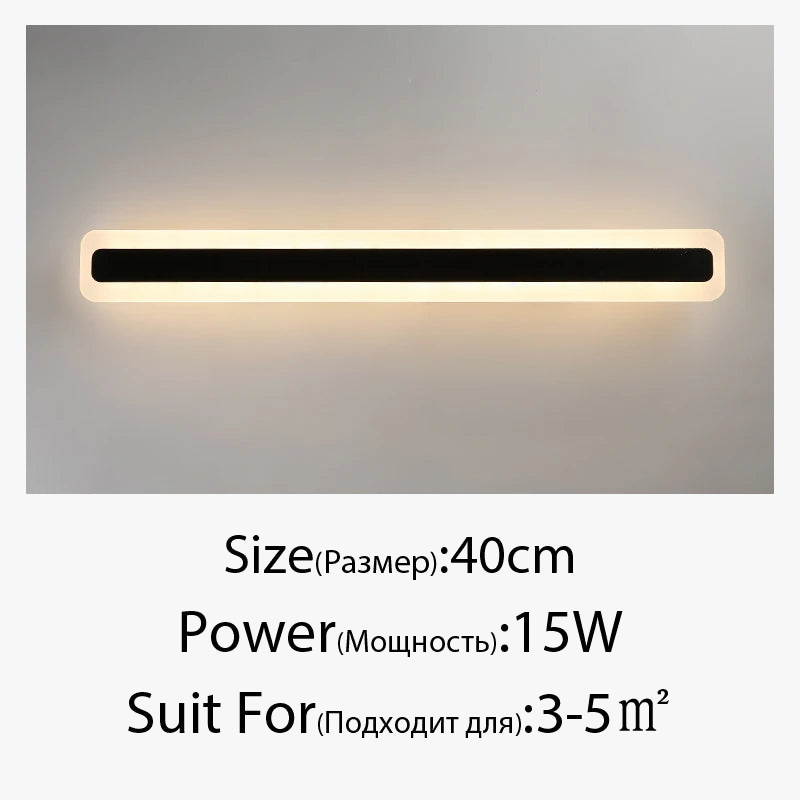 applique murale led acrylique miroir rectangle déco maison
