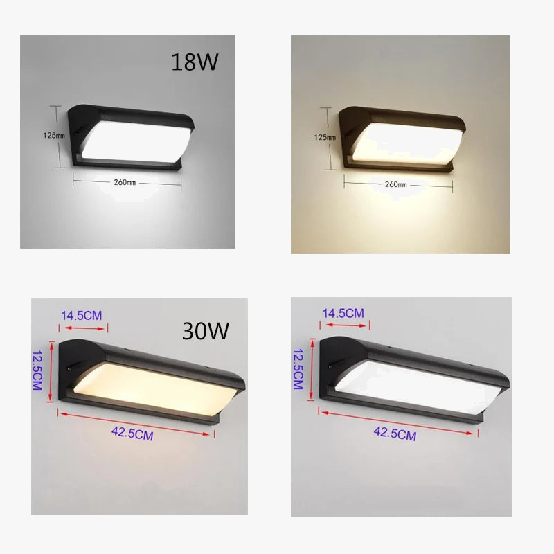 applique murale led aluminium étanche pour extérieur et jardin