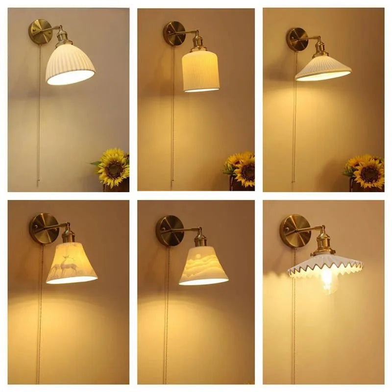 applique murale led antique avec interrupteur à tirette