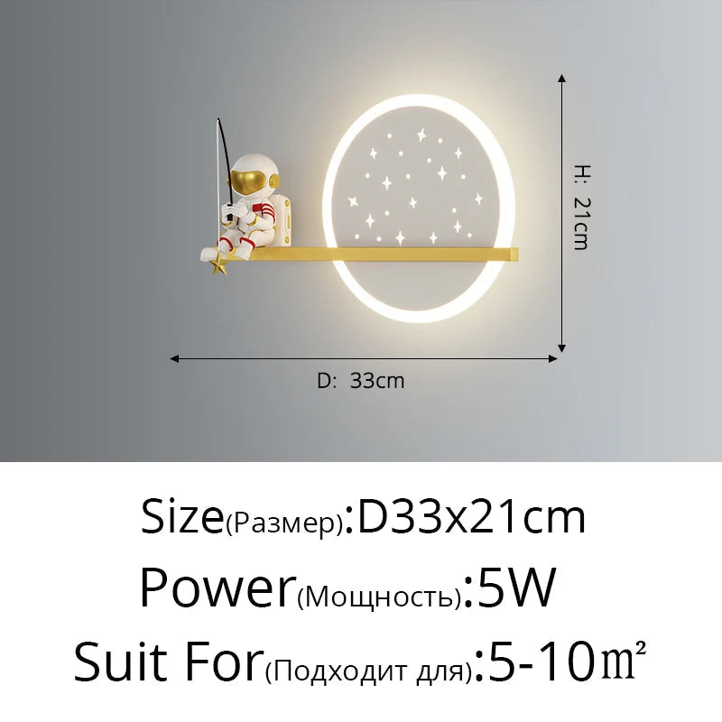 applique murale led astronaute lune planète style nordique 2022